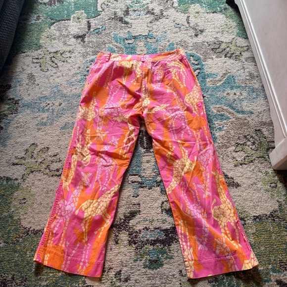 Lilly Pulitzer Pink Giraffic Park Pants – Size 4 - Picture 4 of 7